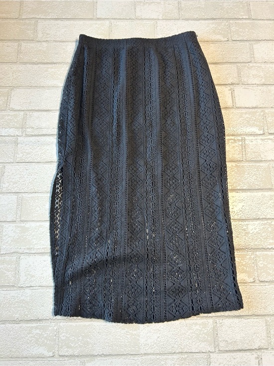 Billabong Dresses & Skirts - Billabong Black Lace Skirt with Side Slit Cottage core Festival size small